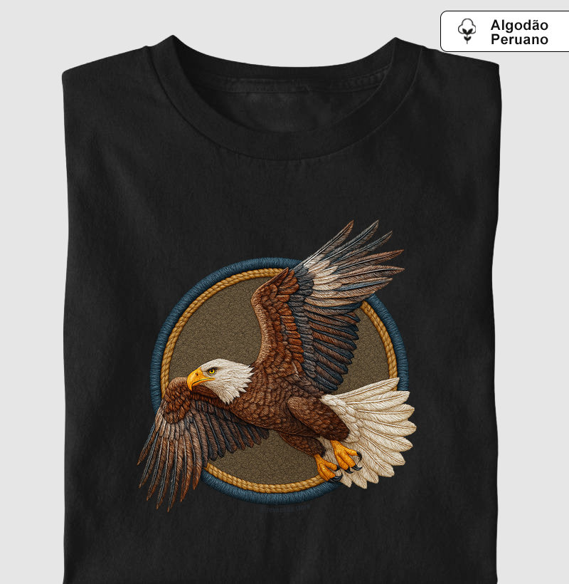 Aves em Linha - Águia - Algodão Peruano