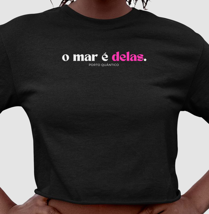 Cropped Feminino 100% Algodão - O Mar é Delas