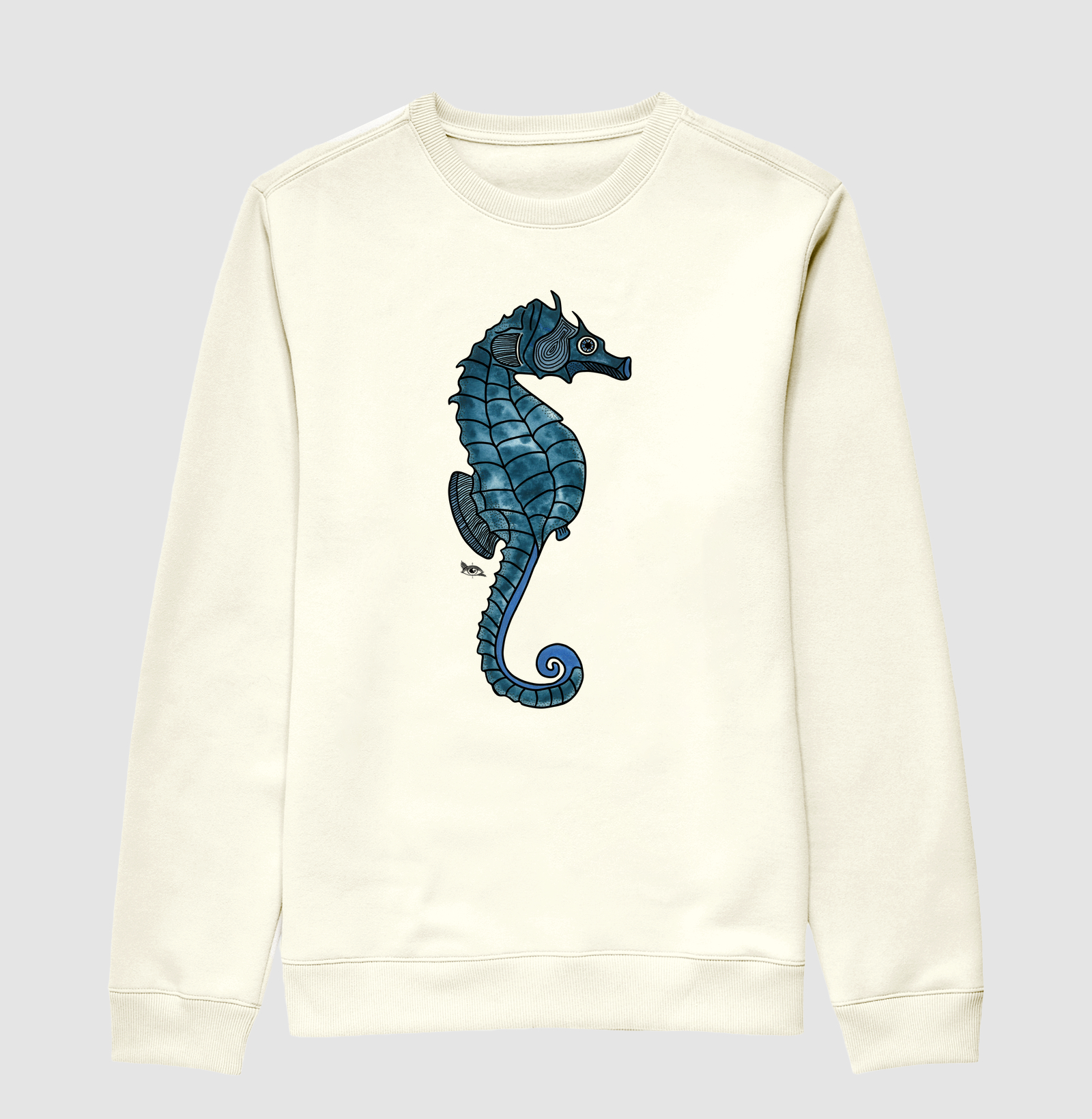 Cavalo Marinho Azul - Aquarela