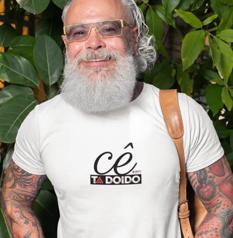 T-Shirt Masculino Branca - Cê Tá Doido