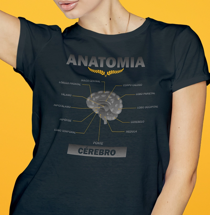 Camiseta Anatomia do Cérebro Humano - feminina