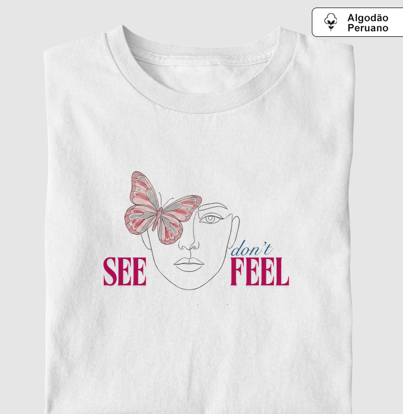 Camiseta KOKO KITU Butterfly See, Don’t Feel — Algodão Peruano