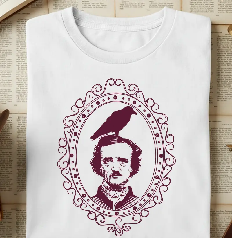 Camiseta - Edgar Allan Poe Moldura