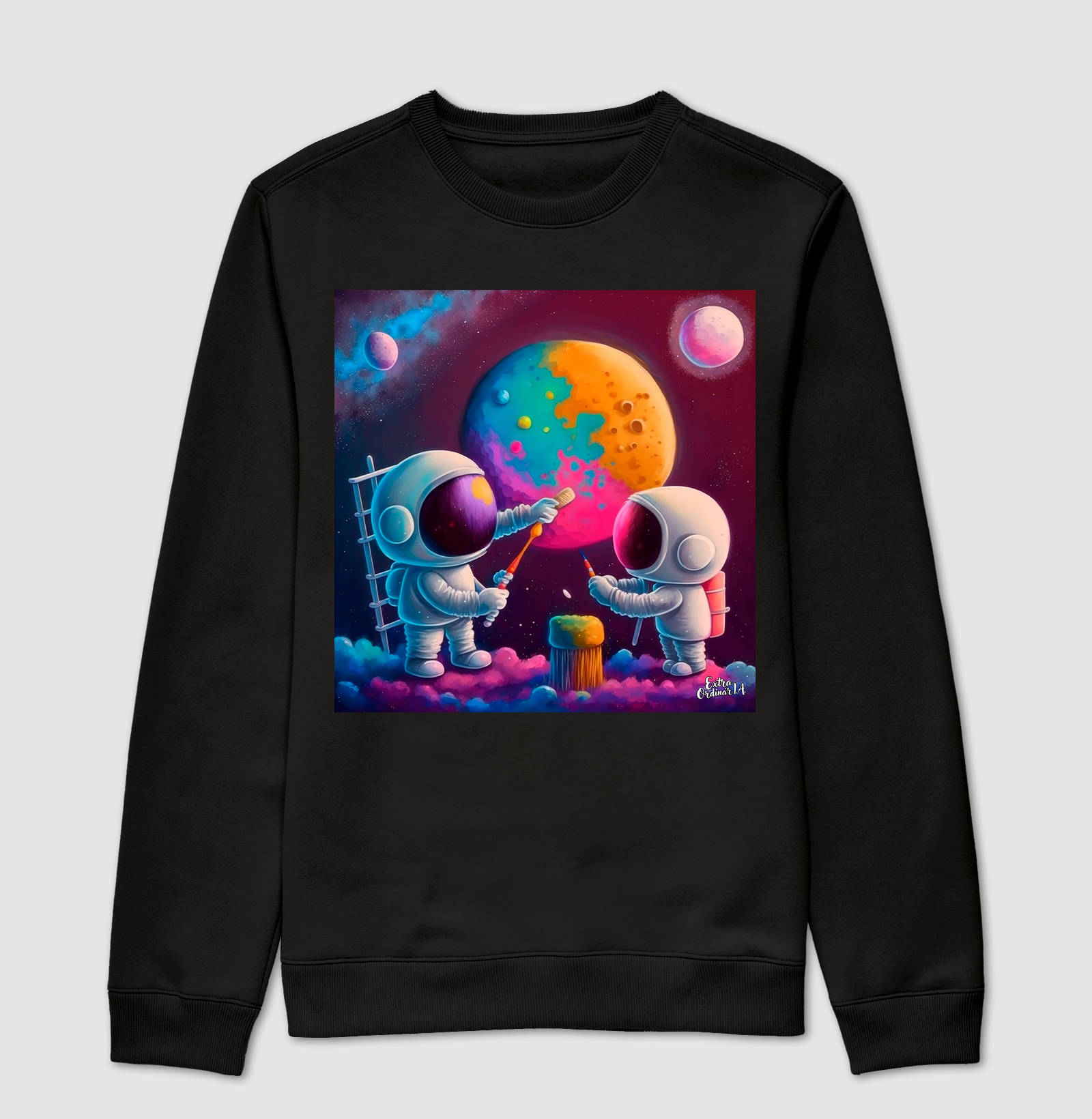 Astronautas Pintanda Lua 