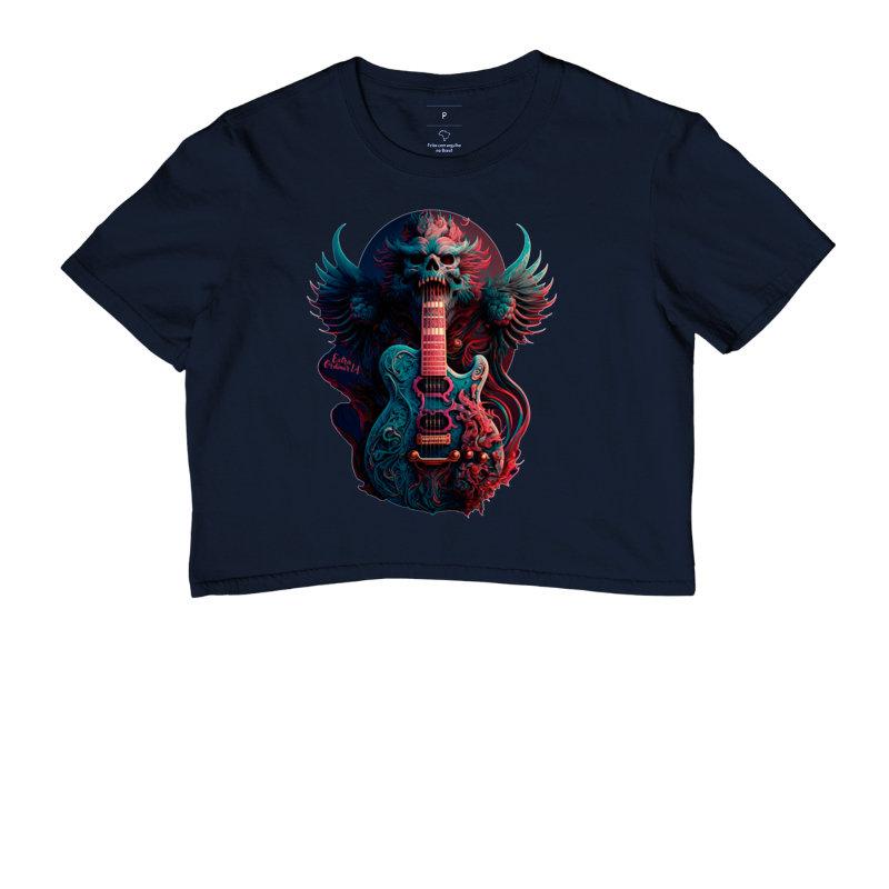 Camiseta Cropped Guitar Heavy Metal