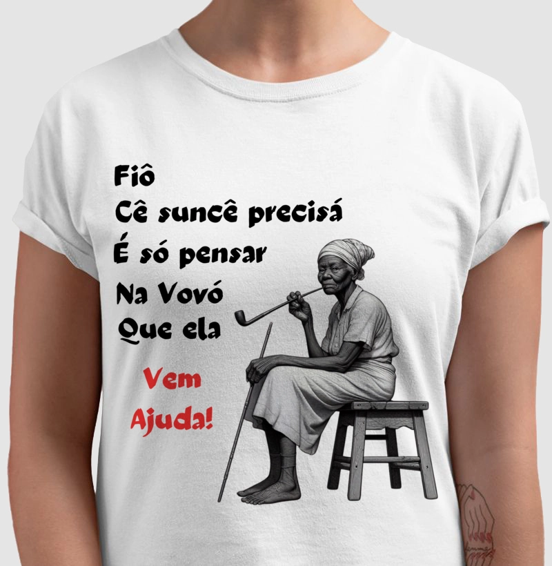 Camiseta 100% Algodão - Frases preta velha