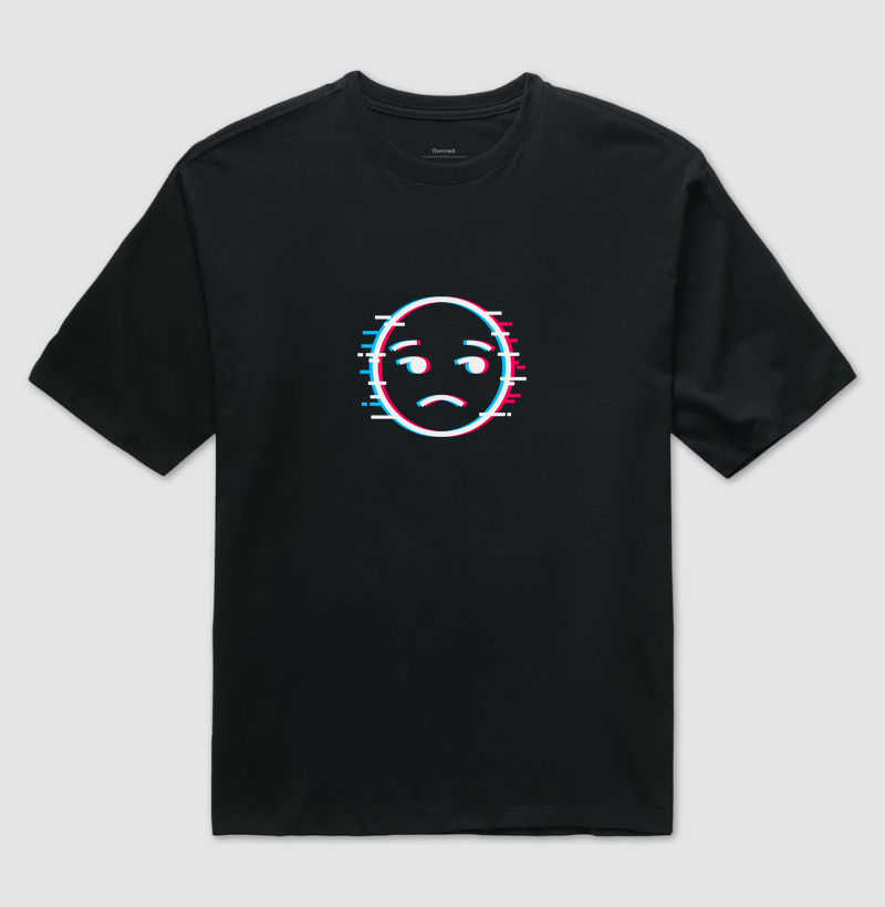 Camiseta Oversized Emoticon Glitch