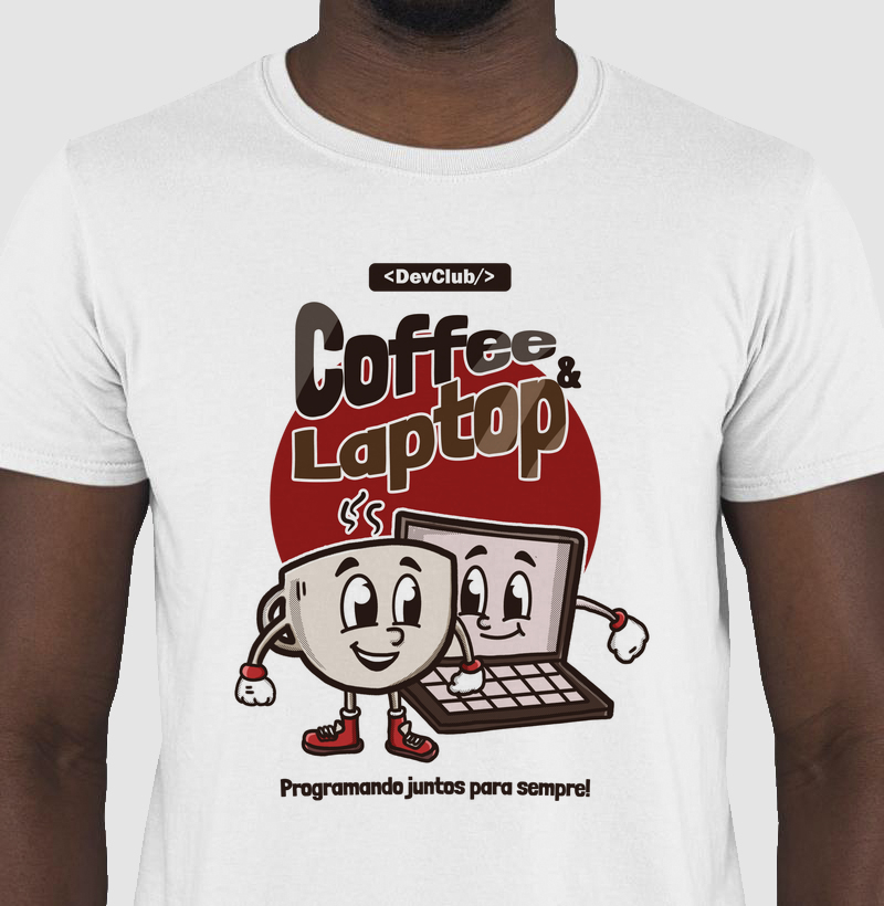 Camiseta Coffee e Laptop
