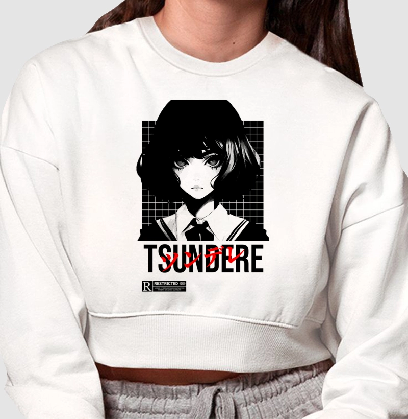Moletom Cropped - Tsundere