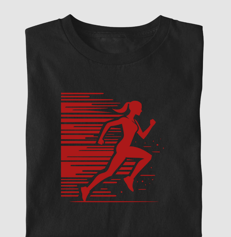 Camiseta com Silhueta de Corredora | Estilo e Movimento | Moda Esportiva de Luxo VV
