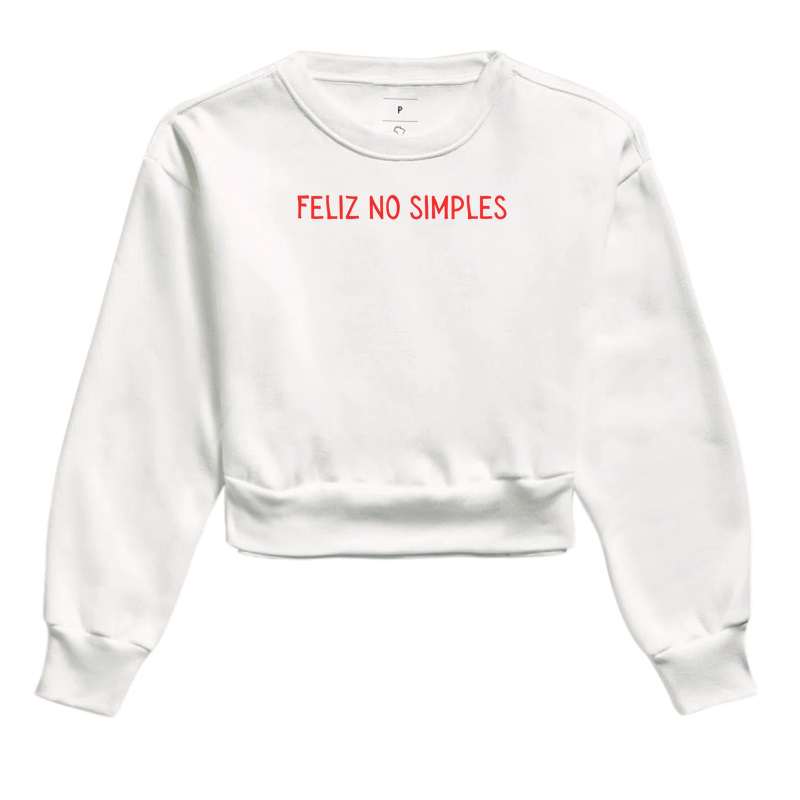Moletom Cropped | Feliz no simples