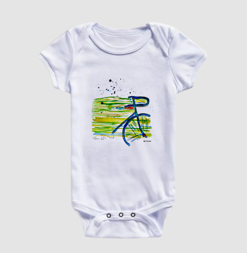 BODY INFANTIL BIKE AQUARELA