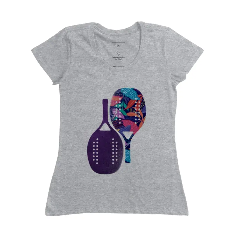 Camiseta raquete dupla estampada
