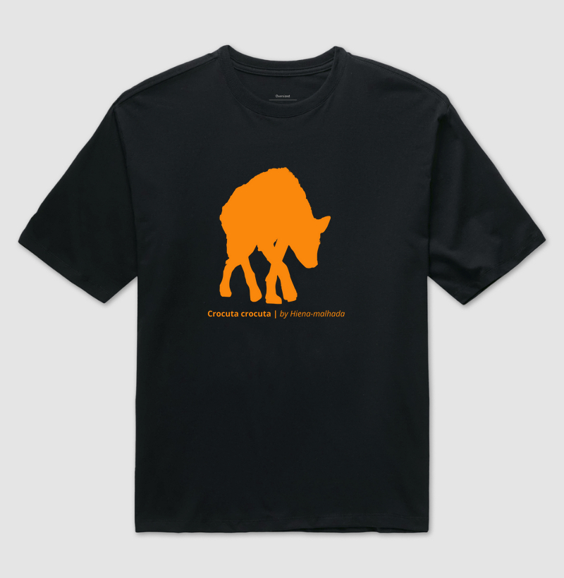 Camiseta Animalis Hiena Solitária Oversized 100% Algodão