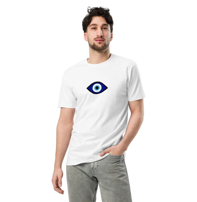 Mantenha as Energias Negativas Longe: Camiseta com Símbolo Olho Grego – Garanta a Sua!