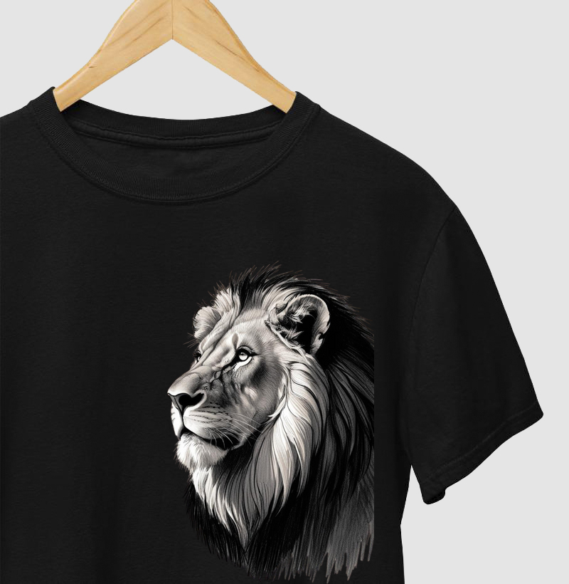 Camiseta Animalis Face com o Rei da Selva 100% Algodão
