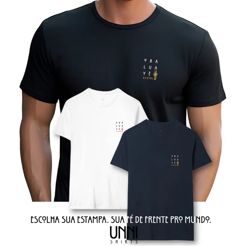 Camiseta Bls Obaluayê Ototô Sombreada Preta Masc.