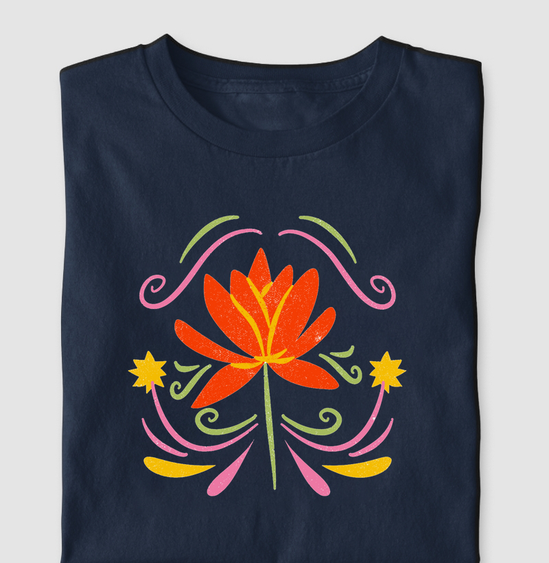 HONESTEE DESENHO FLOR VERMELHA