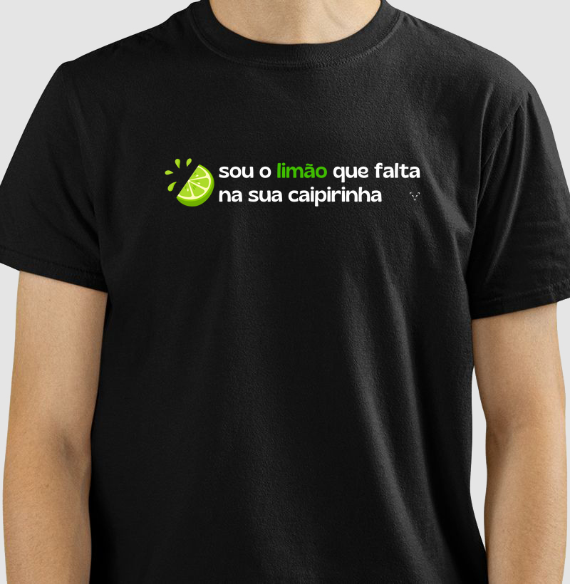 camiseta coleção carnaval - sou o limão que falta na sua caipirinha