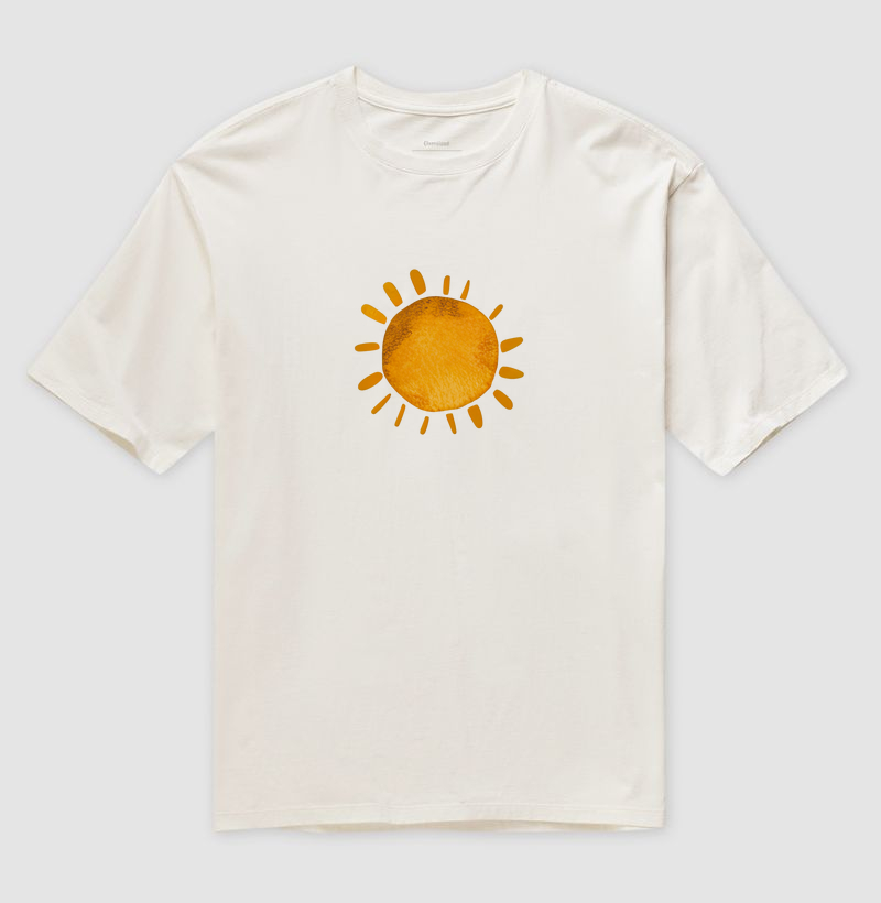 Sol: Camiseta Oversized - Espalhe Luz e Alegria