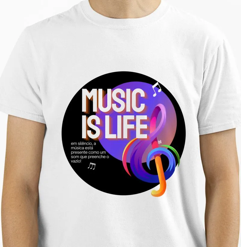 Camiseta Música É Vida