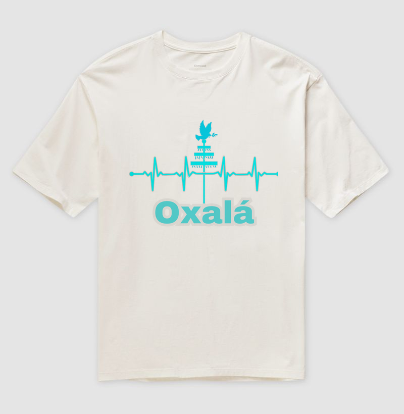 Camiseta Oversize Frequência de Oxalá 100% algodão