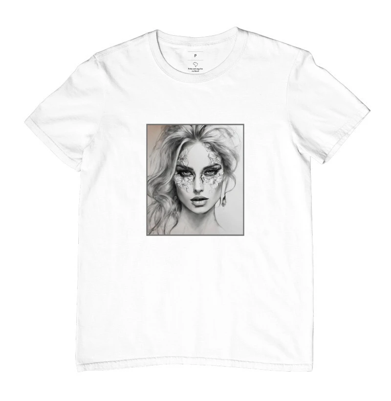 Camiseta Reserva Ink - Rosto de Mulher com Borboletas