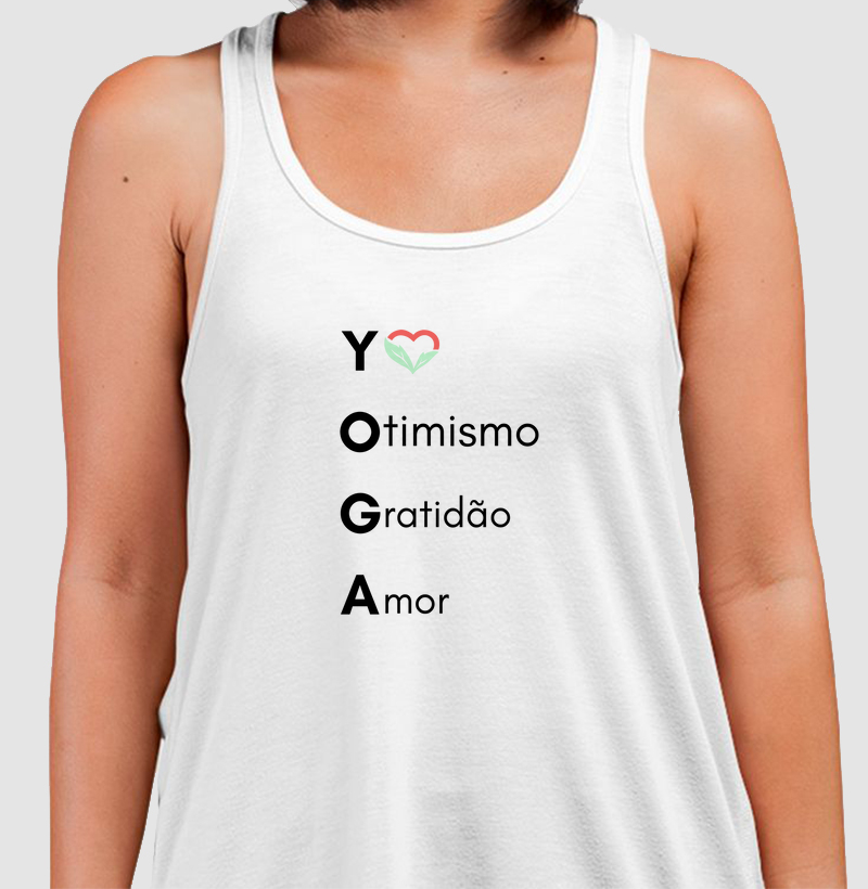 YOGA Otimismo, Gratidão e Amor - regata
