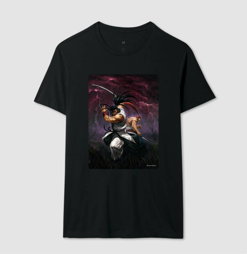 Camiseta com estampa geek - Haohmaru e Genjuro - Samurai Shodown