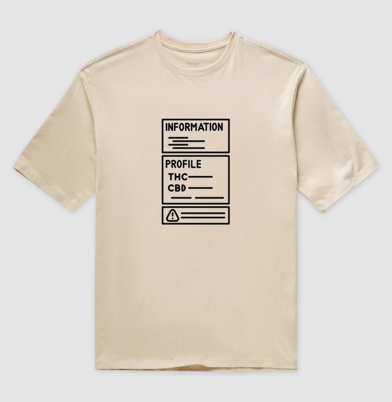 Camiseta Oversized Strain Info Label
