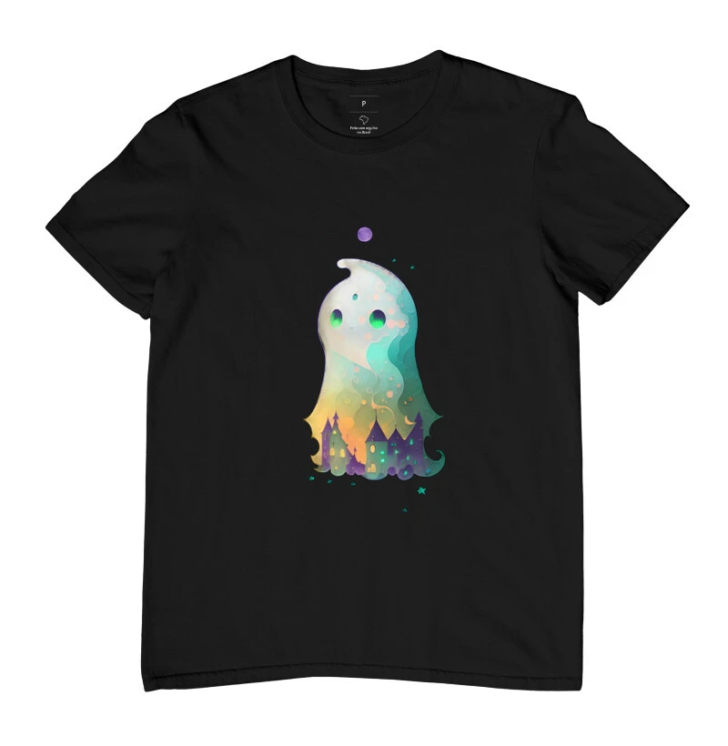 Camiseta do fantasminha assombrando a cidade.