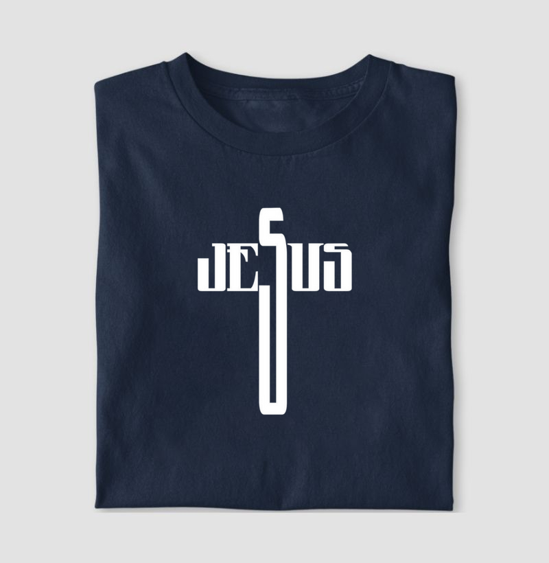 Camisete Jesus em Forma de Cruz