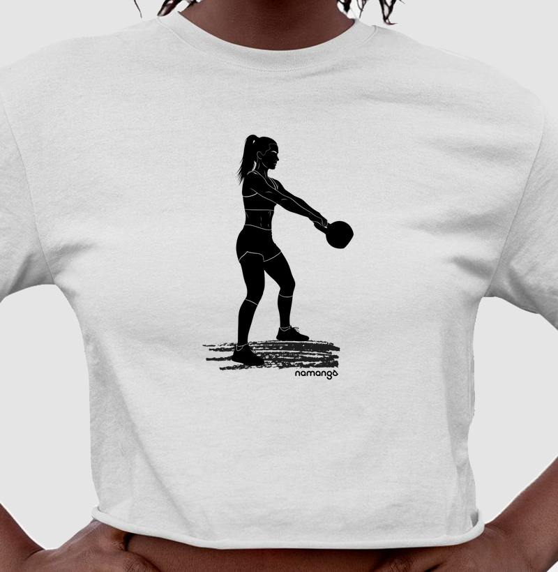 Cropped CrossFit Kettlebell Swing Feminina – Na Manga