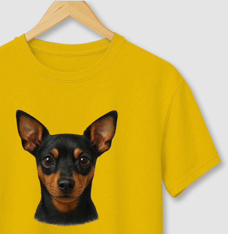 Camiseta Estampa Realista - Pinscher Atento