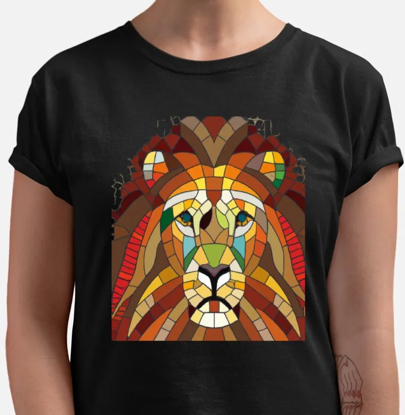 Camiseta Leão estilo Vitral