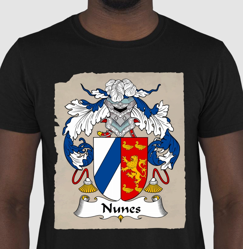 Camiseta Brasão Família Nunes Sobrenomes Brasões