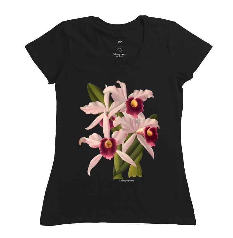Camiseta Feminina Brasilaelia purpurata t-shirt