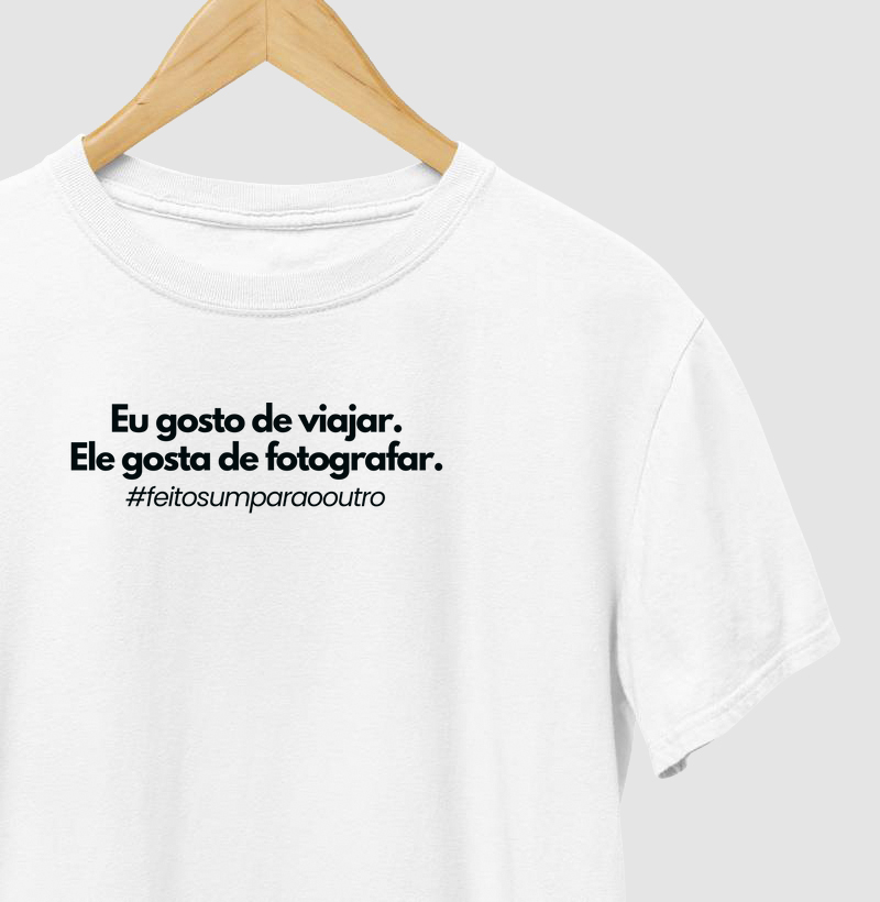 Eu gosto de viajar e ele de fotografar
