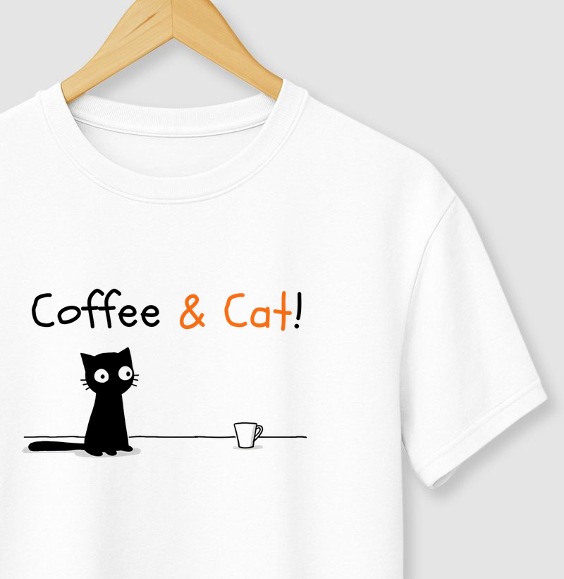 Camiseta Gato e Café