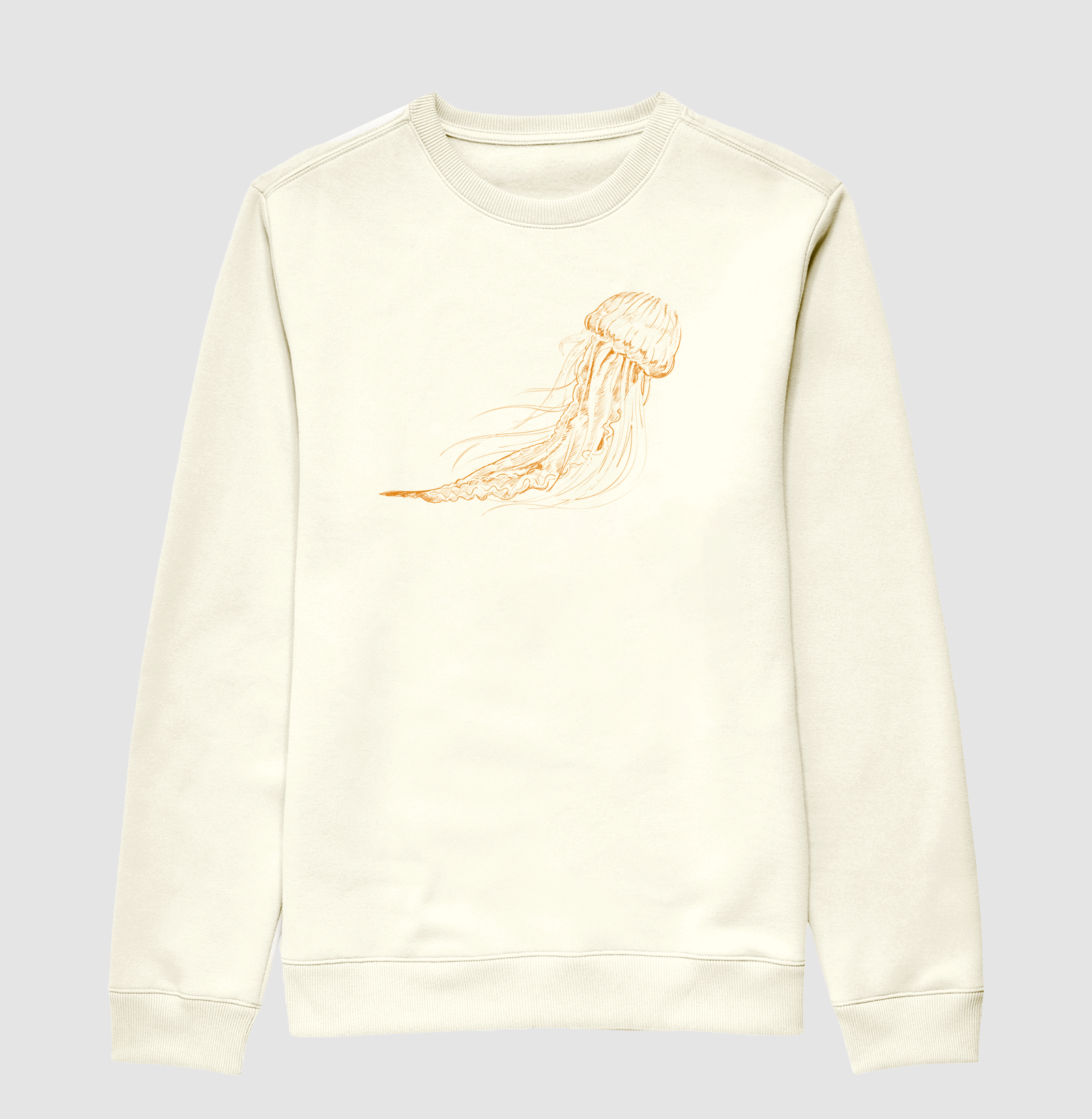 Yellow jellyfish sketch illustration