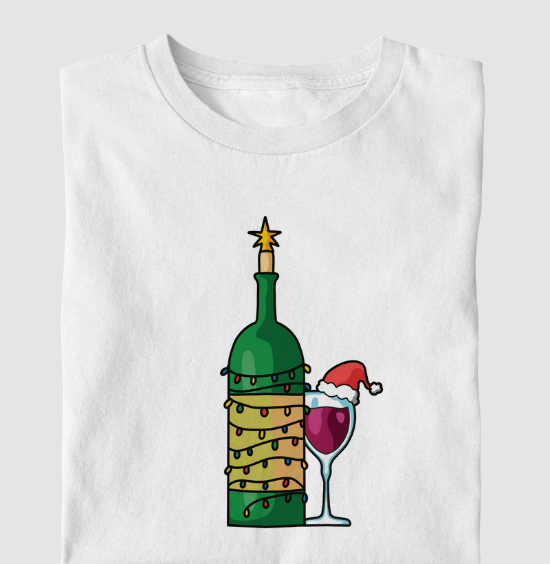Camiseta Natal com Vinho