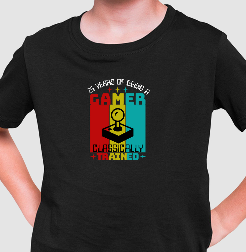 Camiseta Intantil “25 Years of Being a Gamer - Classically Trained”