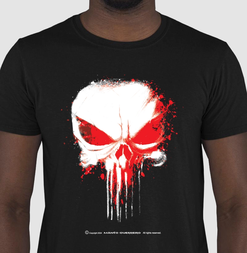 Camisa Caveira Brush Blood Preta Masculina