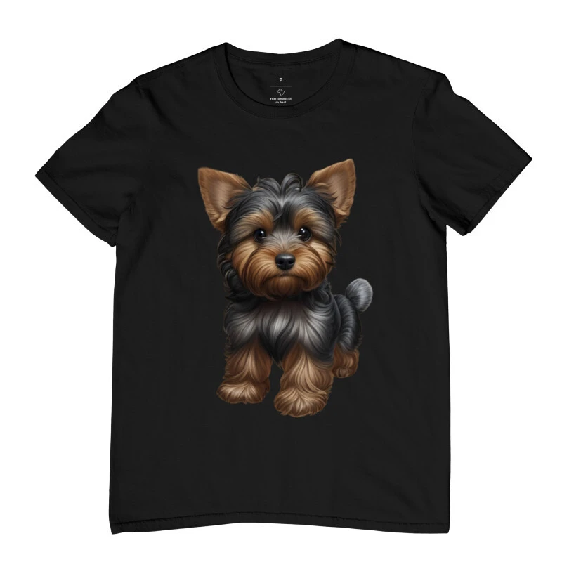Camiseta Yorkshire cabeludo filhote fofinho