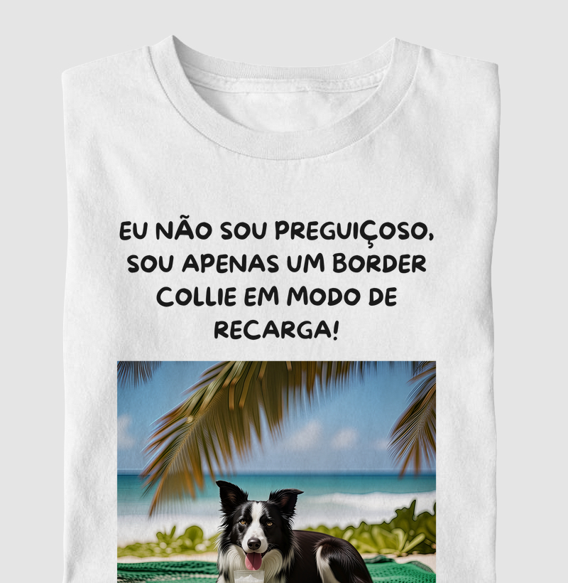 Border collie em modo recarga