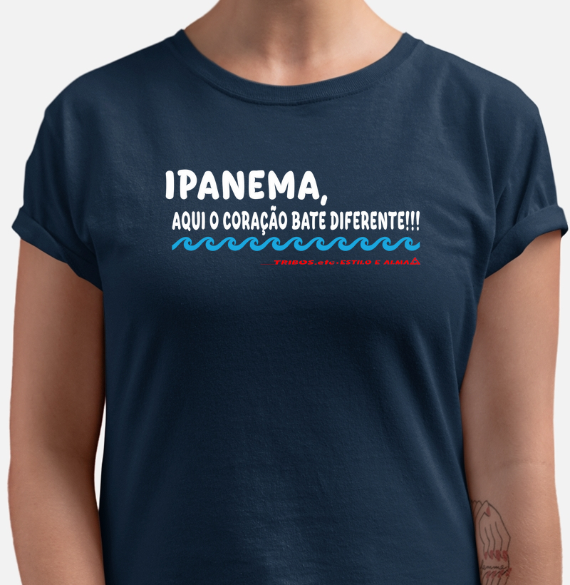 CAMISETA RESERVA.INK MASCULINA E FEMININA TRIBOS.etc MINIMALISTA IPANEMA, AQUI O CORAÇÃO BATE DIFERENTE