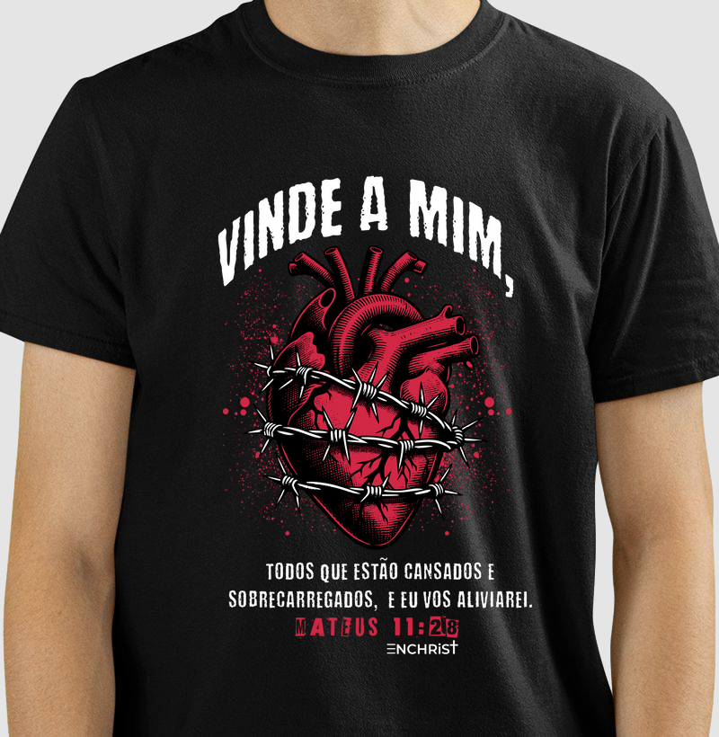 Camiseta preta Mateus 11:28