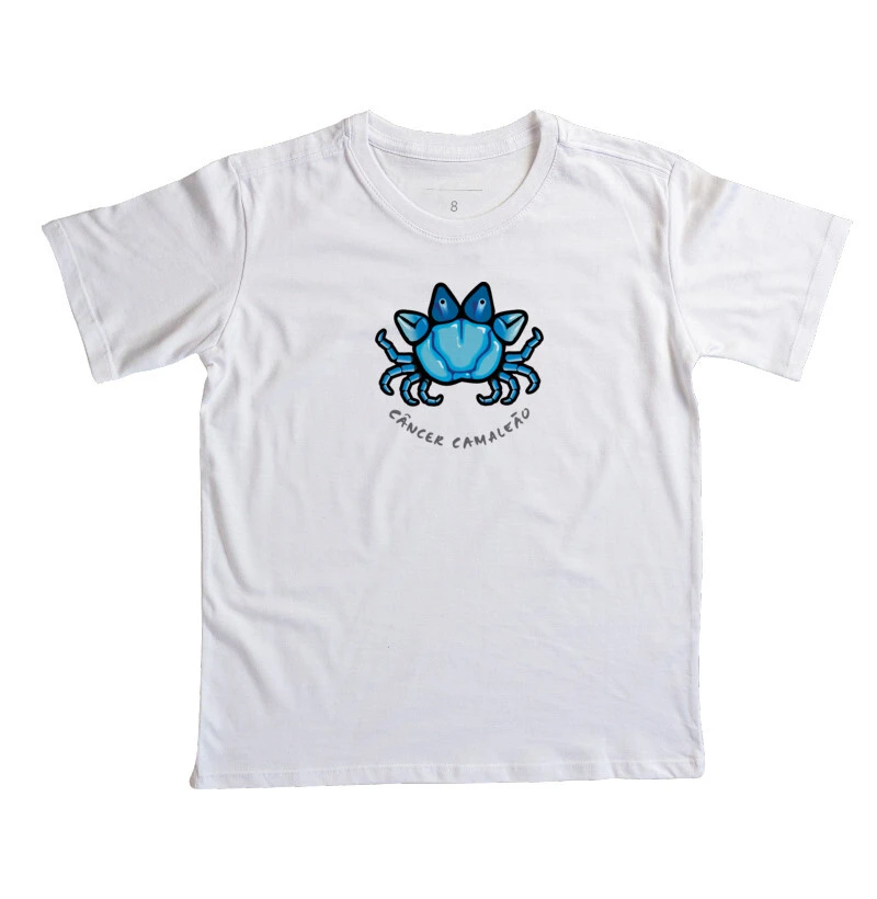 Camiseta Infantil Camaleão Signos - Câncer