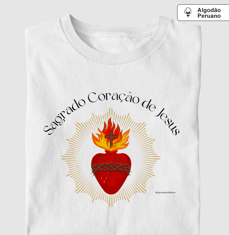 Camiseta Algodão Peruano Sagrado Coração de Jesus