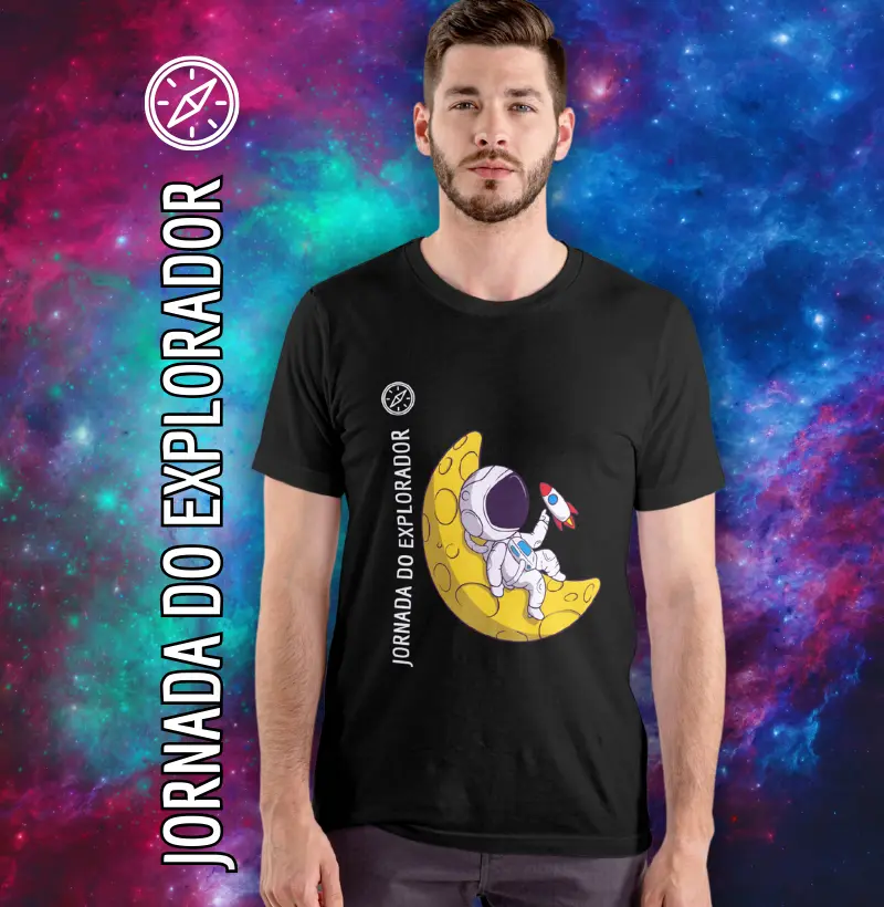 Camiseta Jornada Do Explorador Homem na Lua
